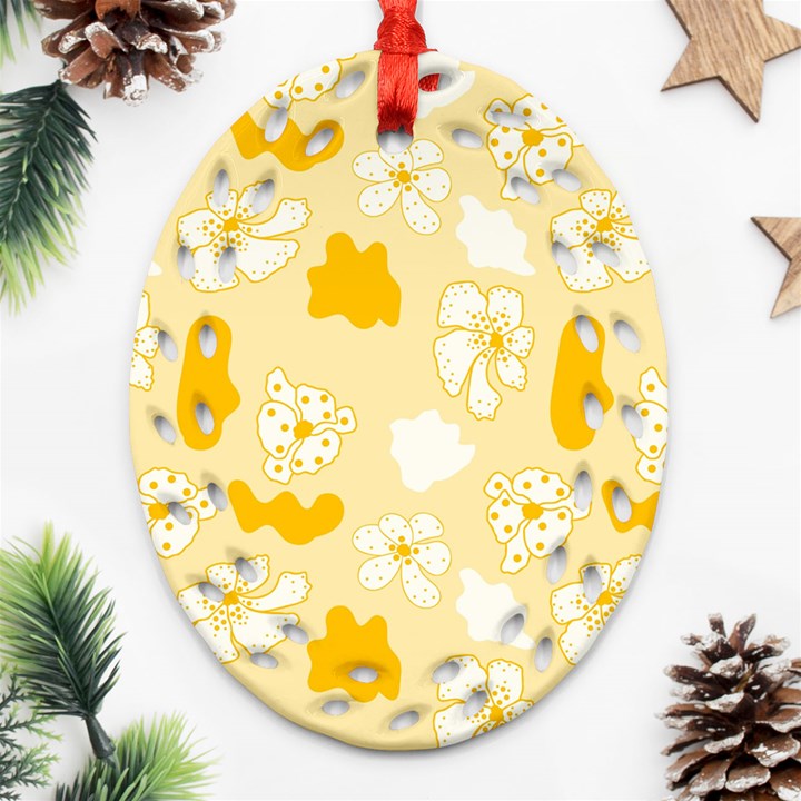 Abstract daisy Ornament (Oval Filigree)