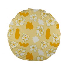 Abstract Daisy Standard 15  Premium Round Cushions by Eskimos