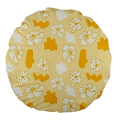 Abstract Daisy Large 18  Premium Flano Round Cushions by Eskimos