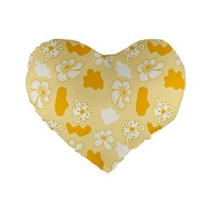 Abstract Daisy Standard 16  Premium Flano Heart Shape Cushions by Eskimos