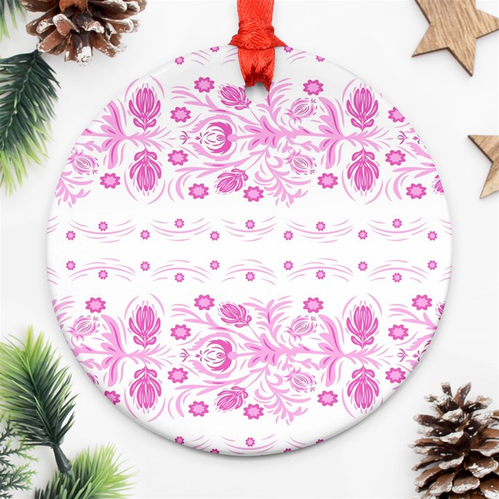 Pink flowers Ornament (Round)