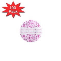 Pink Flowers 1  Mini Magnets (100 Pack)  by Eskimos