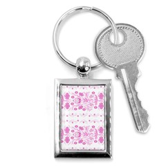 Pink Flowers Key Chain (rectangle) by Eskimos