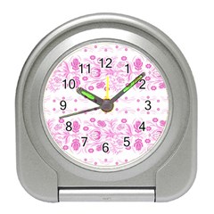 Pink Flowers Travel Alarm Clock by Eskimos