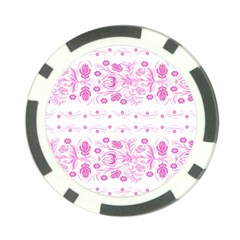 Pink Flowers Poker Chip Card Guard by Eskimos