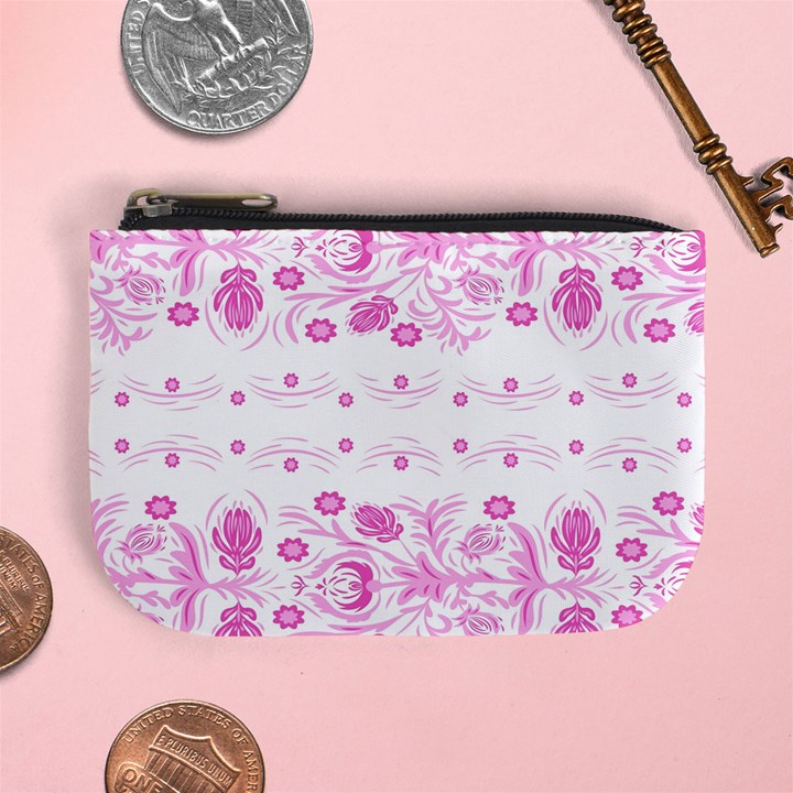 Pink flowers Mini Coin Purse