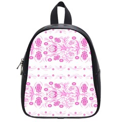 Pink Flowers School Bag (small) by Eskimos