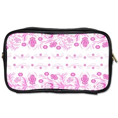 Pink Flowers Toiletries Bag (two Sides) by Eskimos