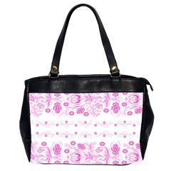 Pink Flowers Oversize Office Handbag (2 Sides) by Eskimos