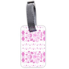 Pink Flowers Luggage Tag (two Sides) by Eskimos