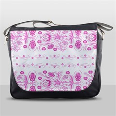 Pink Flowers Messenger Bag by Eskimos