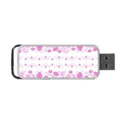 Pink Flowers Portable Usb Flash (two Sides) by Eskimos