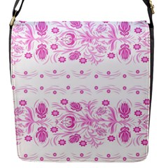 Pink Flowers Flap Closure Messenger Bag (s) by Eskimos