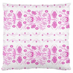 Pink Flowers Large Flano Cushion Case (two Sides) by Eskimos