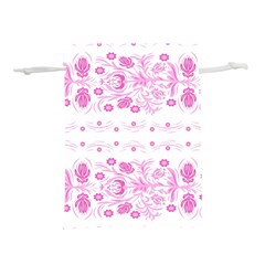 Pink Flowers Lightweight Drawstring Pouch (m) by Eskimos