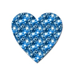 Star Hexagon Deep Blue Light Heart Magnet by Dutashop