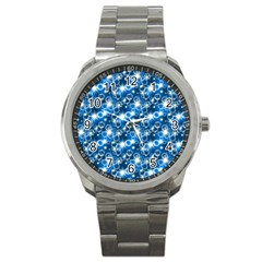 Star Hexagon Deep Blue Light Sport Metal Watch by Dutashop