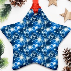 Star Hexagon Deep Blue Light Star Ornament (two Sides) by Dutashop