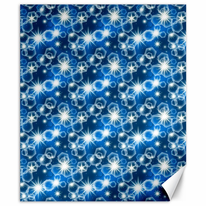 Star Hexagon Deep Blue Light Canvas 8  x 10 