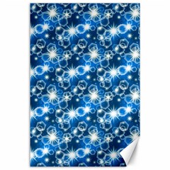 Star Hexagon Deep Blue Light Canvas 24  X 36  by Dutashop