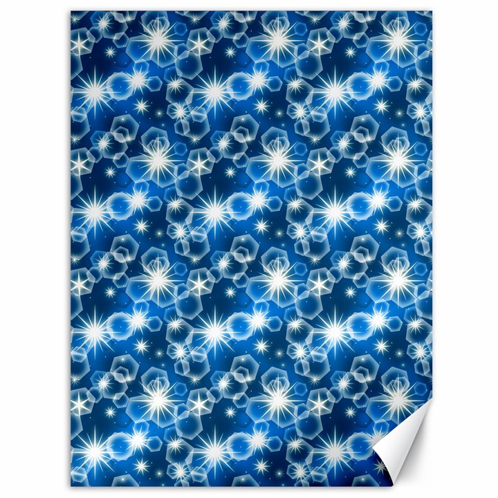 Star Hexagon Deep Blue Light Canvas 36  x 48 