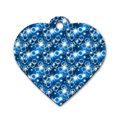 Star Hexagon Deep Blue Light Dog Tag Heart (one Side) by Dutashop