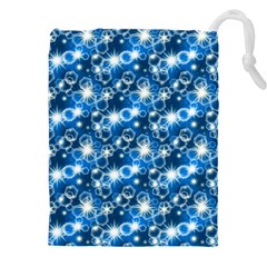 Star Hexagon Deep Blue Light Drawstring Pouch (4xl) by Dutashop