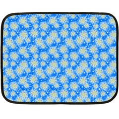 Hydrangea Blue Glitter Round Fleece Blanket (mini) by Dutashop