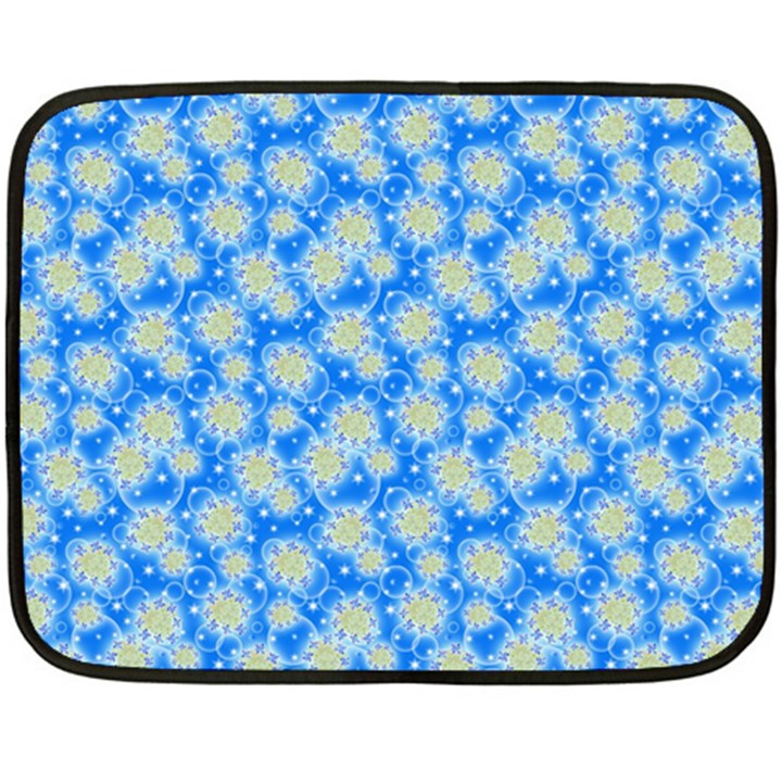 Hydrangea Blue Glitter Round Fleece Blanket (Mini)