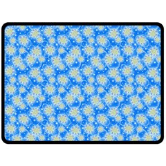 Hydrangea Blue Glitter Round Fleece Blanket (large)  by Dutashop