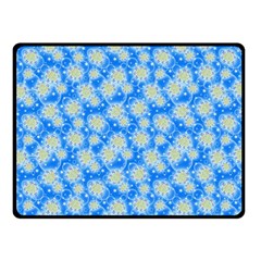 Hydrangea Blue Glitter Round Fleece Blanket (small) by Dutashop