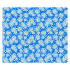 Hydrangea Blue Glitter Round Double Sided Flano Blanket (small)  by Dutashop