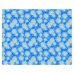 Hydrangea Blue Glitter Round Double Sided Flano Blanket (medium)  by Dutashop