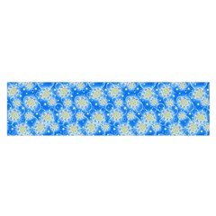 Hydrangea Blue Glitter Round Satin Scarf (oblong)