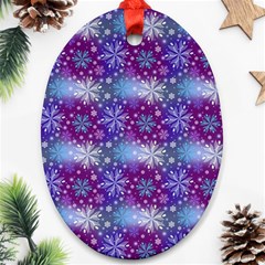 Snow Blue Purple Tulip Ornament (oval) by Dutashop