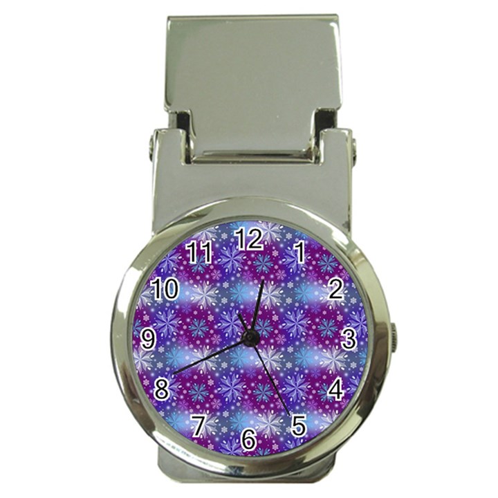 Snow Blue Purple Tulip Money Clip Watches