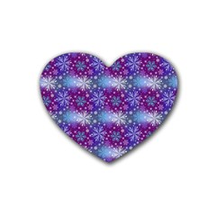 Snow Blue Purple Tulip Heart Coaster (4 Pack)  by Dutashop