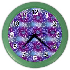 Snow Blue Purple Tulip Color Wall Clock by Dutashop