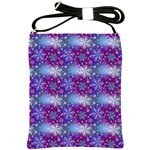 Snow Blue Purple Tulip Shoulder Sling Bag Front