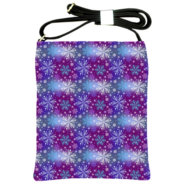 Snow Blue Purple Tulip Shoulder Sling Bag