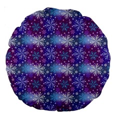 Snow Blue Purple Tulip Large 18  Premium Round Cushions by Dutashop