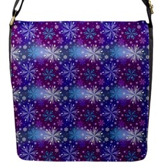 Snow Blue Purple Tulip Flap Closure Messenger Bag (s) by Dutashop