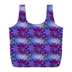 Snow Blue Purple Tulip Full Print Recycle Bag (l) by Dutashop