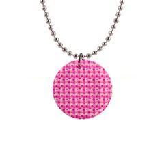 Heart Pink 1  Button Necklace by Dutashop