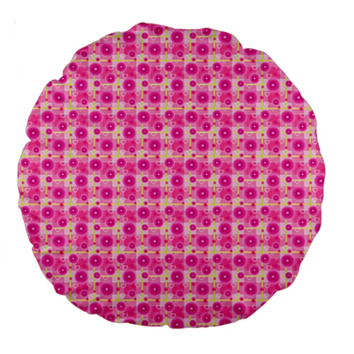 Heart Pink Large 18  Premium Round Cushions