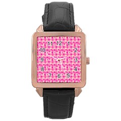 Heart Pink Rose Gold Leather Watch  by Dutashop