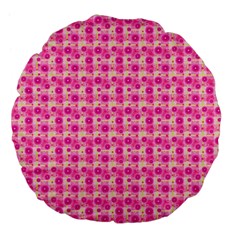 Heart Pink Large 18  Premium Flano Round Cushions by Dutashop