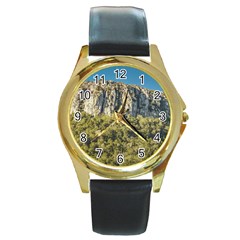 Arequita National Park, Lavalleja, Uruguay Round Gold Metal Watch by dflcprintsclothing