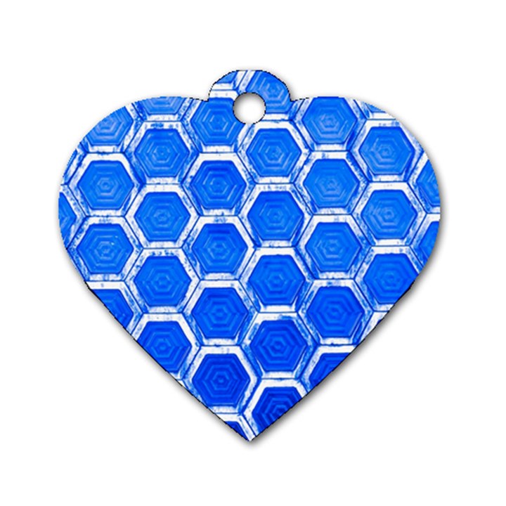 Hexagon Windows Dog Tag Heart (One Side)