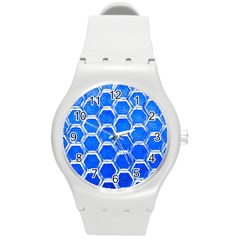 Hexagon Windows Round Plastic Sport Watch (m) by essentialimage365